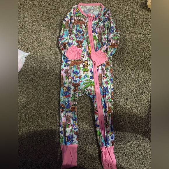 BAMBOO Other - BAMBOO Pink One Piece Footies with Decorative Details